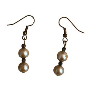 Vintage Handmade Pearl Dangle Earrings • Boho Coquette Drop Beads